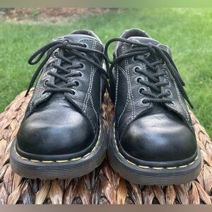 Rare Dr. Martens Black Vintage 12283 Y2K 90S Platform Floral Daisy Oxford Shoes
